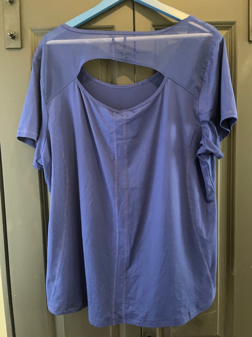 90 Degree By Reflex Short Sleeve Scoop Neck Top - Royal Blue - Picture 5 of 6